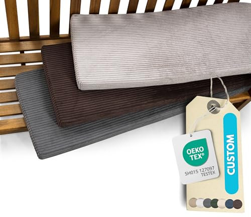 Gutekissen® Benutzerdefinierte Bankkissen FKL – Sitzkissen & Bankauflagen, ideal für Bänke, Stühle & Gartenmöbel – in vielen Farben & Größen (40x40cm - 200x60cm)