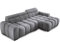 Ecksofa BULL 285x168x77/97 cm, Rechte Seite Mit Schlaffunktion, Elektrisch Ausziehbarer Sitzfläche, Verstellbaren Kopfstützen, Dunklen Buchenholzfüßen, Hydrophobem SALVADOR-Bezugstoff - Silber