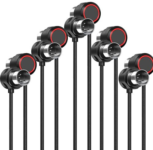 Ancable Angled Ultra-Thin MIDI Cable 5Pcs, Low-profile 5pin DIN Mirrored 45° Angled Ultra-Thin Plugs for Compact Spaces Ideal for MIDI Interface, Pedalboard, Keyboard (60cm)