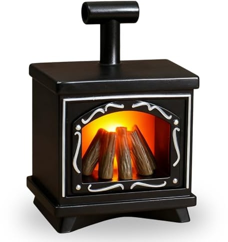 IWTBNOA Miniatur Kamin mit Licht, LED Wichtel Zubehör Feuerstelle, Miniatur Puppenhaus Zubehör, Mini Lagerfeuer Wichtelzubehör Deko für Weihnachtsdekoration Krippenzubehör Dollhouse DIY Geschenk