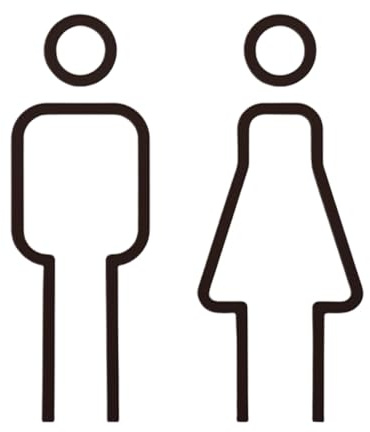 DLPRK 2 Carteles Adhesivos para Baño Acrílico Señalización Damas y Caballeros para Puertas de WC 16 × 5,5 cm Transparente