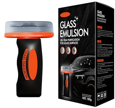 Hand-Held Glass Emulsion Cleaner,Oil Film Remover for Windows, Mirrors, and Glass Surfaces,Easy-to-Use,Cleaning Board for Car Windshield, Removes Stubborn Oils Residue and Water Spots (1)