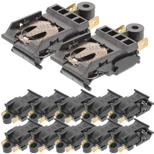 12Pcs Thermostat Thermal Control Switch 16a 250V High Performance Temperature Control for Electric Oven Coffee Maker Heater