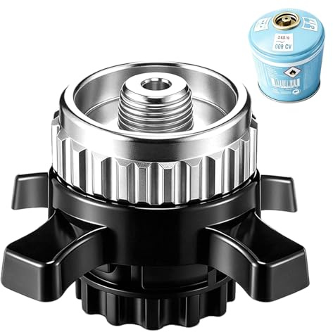 Indrnif Kocherzubehör Gaskartuschen Adapter kompatibel mit Campingaz CV Easy Clic auf EN417 Schraubvaltil, Gasadapter luftdichte Verbindung für Camping- & Outdoor