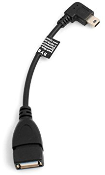 System-S Mini USB 90° Grad Links gewinkelt Winkelstecker auf USB Typ A (Female) Buchse Kabel Datenkabel Ladekabel 13 cm