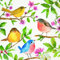 20 Serviette Vögel Frühling 25 x25 cm 3-lagig, 1/4 gefaltet auf 12,5x12,5 cm