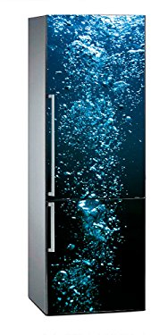 Vinilo para Frigorífico Oceano Burbujas 200 x 60 cm | Adhesivo Resistente y de Fácil Aplicación | Pegatina Adhesiva Decorativa de Diseño Elegante