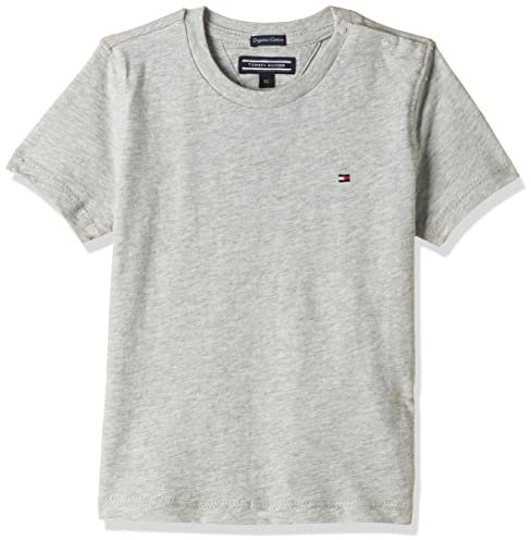 Tommy Hilfiger T-Shirt Garçon Manches Courtes Encolure Ronde, Gris (Grey Heather), 9 Mois