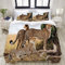 TESCCI Bedding Bettwäsche-Set,Geparden bemuttern und das Baby mit Zwei Jungen, das nach gefährlichem exotischem Animals des Lebensmittels sucht,Mikrofaser Bettbezug und Kissenbezug - (135 x 200 cm)