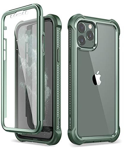 Dexnor Compatible with Iphone 11 Pro Max Case 6.5 Inch, 360 Degree Full Body Shockproof Protective Cover (2020 Release) with Built-in Screen Protector - Dark green