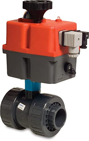 Mega Kugelhahn PVC-U 63 mm Klebemuffe 16bar Grau Typ Safe mit Actuator 24V - 230V