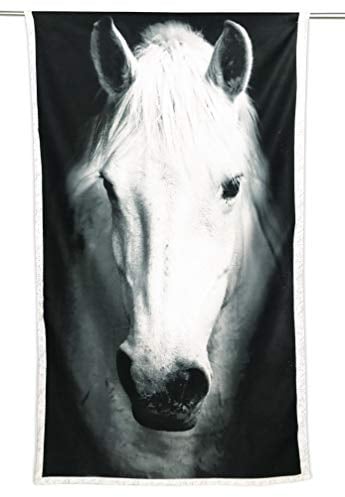 Tex family Strandtuch aus Frottee Pferd weiß groß 90 x 170 cm