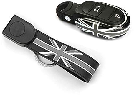 Heinmo Remote Fob ABS Key Cover Case Porte-clés pour Cooper One S JCW Clubman Countryman F54 F55 F56 F57 F60 Accessoires de Style de Voiture (Gray Jack)