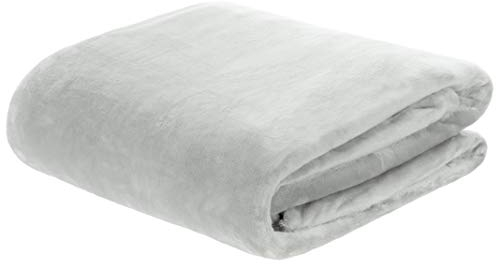 Brandsseller Flanelldecke Supersoft Kuscheldecke Tagesdecke Wohndecke - Uni - 180 x 220 cm (180 x 220 cm, Hellgrau)