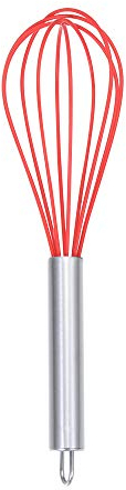 Balloon Wire Cream Stirrer Mixer Cookware Kitchen Gadgets Egg Beater Stainless Steel Whisk Egg Tools Cake Blender(red)