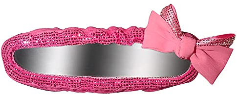 Auto-Zubehör für Frauen Interieur niedlicher Glitzer Rückspiegel Charm Dekor funkelnde Kristall Strass elastische Plüsch dekorative Abdeckung (rosa Diamant Schleife)