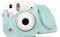 Camera Case for Fujifilm Instax Mini 7+ 7 plus Case, PU Leather Camera Case with Removable Shoulder Strap (Ice Blue)