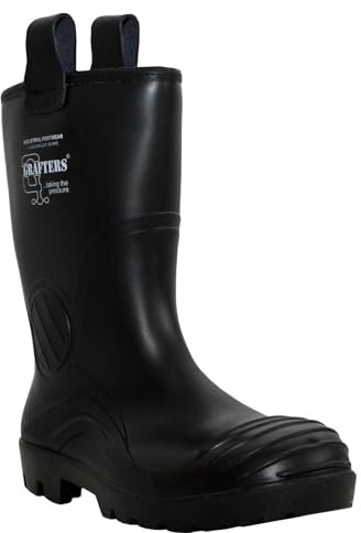 Grafters Bottes en caoutchouc imperméables et thermiques pour homme avec doublure en fourrure et coque en acier pour travail industriel Noir Taille 40-46, Noir , 46 EU