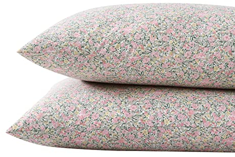 Laura Ashley - Standard-Kissenbezug-Set, atmungsaktive Bettwäsche aus Perkal-Baumwolle, knackige und Coole Heimdekoration (Loveston Pink, 2-teilig)