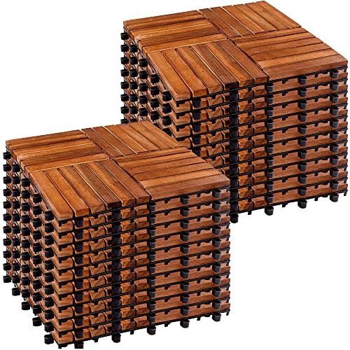 STILISTA® Holzfliesen, FSC®-zertifiziertes Akazienholz, 30 x 30 cm, 1 m² 2 m² 3 m² oder 5 m² - Auswahl 2 m² (22er Set)
