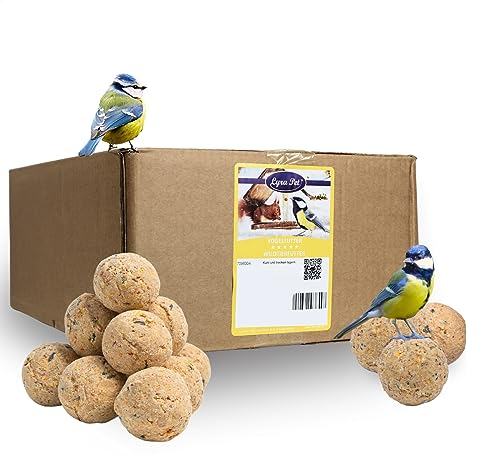 Lyra Pet® | 100 STK. Basic Meisenknödel ohne Netz à 90 g = 9 kg | Mineralstoffreiches Wildvogelfutter | Vogelfutter Ganzjährig| Wertvoller Energiespender für Wildvögel | Nährstoffreich & Fetthaltig