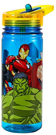 Avengers - Borraccia da 580 ml, per bambini, in Tritan, riutilizzabile, senza BPA