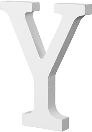 10cm Stehende Holzbuchstaben, leichte Naturholz-Alphabet-Buchstaben Große Holzbuchstaben zum Basteln, unbehandelte Holzdekorationen für Zuhause, Wand, Party, Dekoration, DIY-Projekte (Y, Weiß)