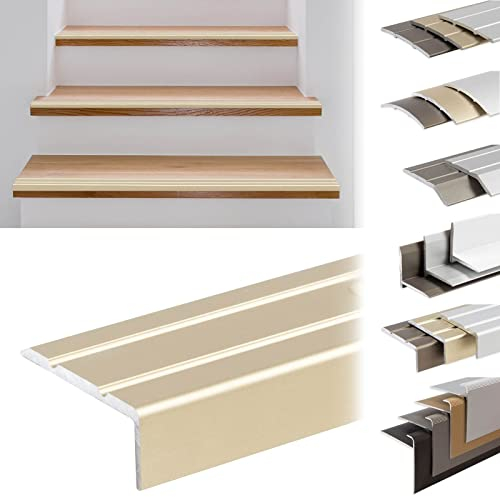KARAT Stufenkantenprofile selbstklebend oder vorgebohrt mit Montagematerial - Treppenkantenprofile Winkelprofile (Winkelprofil, Sahara, 1000x24,5x10 mm, Vorgebohrt)