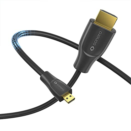 Sonero® câble Premium High Speed Micro HDMI vers HDMI 4K, fiche Micro HDMI D vers fiche HDMI A, contacts plaqués Or, double blindage, 3.00m