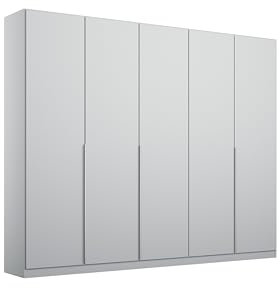 Rauch Möbel Alabama Drehtürenschrank Schrank Kleiderschrank Seidengrau, 5-türig, Inklusive Zubehörpaket Basic, 3 Kleiderstangen, 3 Einlegeböden, BxHxT 226x210x54 cm