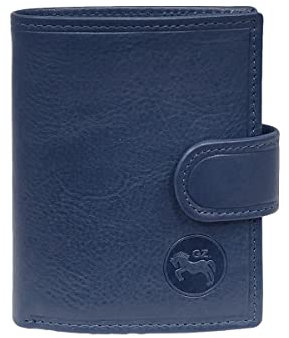 LOLUNA® Porte Monnaie Cuir véritable, Protection RFID Blocage, Compact et spacieux pour pièces, Billets et 2 Cartes bancaire, Homme et Femme - Bleu
