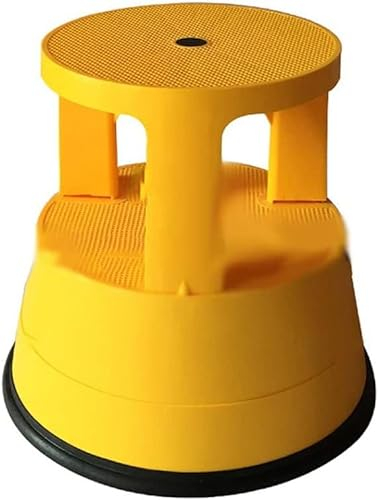 Leichte Tritthocker Premium Rollhocker Multifunktionsleiter | 150kg Tragfähigkeit -F20N (Farbe : Gelb)