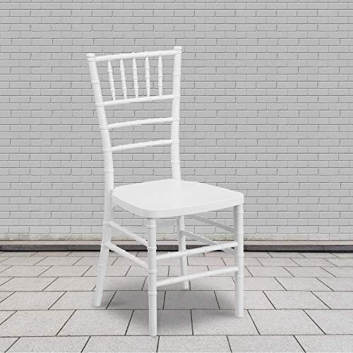 EMMA + OLIVER 2 Pack White Resin Stackable Chiavari Chair - Banquet and Event Furniture