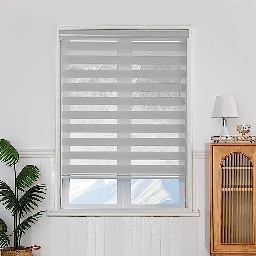 Verdunklungsrollo Klemmfix 40 x 320 cm Hitzeschutz Energiesparend Verdunkelungsrollo Thermorollo inkl. Zubehör für Schlafzimmer Küche, Hellgrau