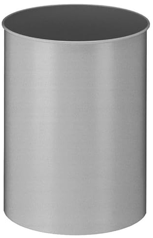 PROREGAL Stillvoller runder Metall Papierkorb | 30 Liter, HxØ 47x33,5cm | Aluminium