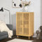 [en.casa] Armoire Basse Meuble de Rangement Crédence Vaisselier Commode Bibliothèque Buffet pour Salon Chambre Cuisine Bambou 110 x 66 x 40 cm Naturel