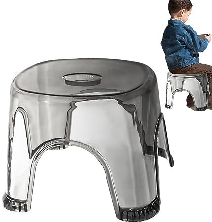 Neamou Tabouret de Transparent,Tabouret Transparent Imperméable Antidérapant | Tabouret de Bain, siège Transparent, Banc d'angle pour Salle de Bain, Chevet, Petits espaces de, Tabouret