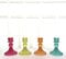 Glass Candlestick Holders | Coloured Jewel | Church Candle Table Decor, Set of 4 (Colours)