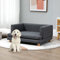 Rainbow Tree Dog Sofa Bed Grey for Medium&Small Dogs, Elevated Dog Couch with Removable and Washable Cover, Linen Pet Sofa Chair with Wooden Legs (Grey)