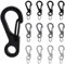 Qianyu Lot de 12 petits mousquetons en métal multi-usages pour sac à dos, sangle d'appareil photo, lampe de poche, camping, randonnée, porte-clés