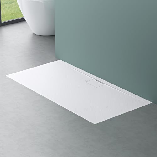 Mai & Mai Duschtasse 70x140x3cm Duschwanne aus Mineralguss | Mineralgusswanne in Weiß DIN-Anschlüsse Geoma07