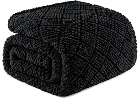 Whale Flotilla Kuscheldecke, Weiche, Warme und Flauschige Waffeldecken für Jede Jahreszeit,220X240CM, Schwarz