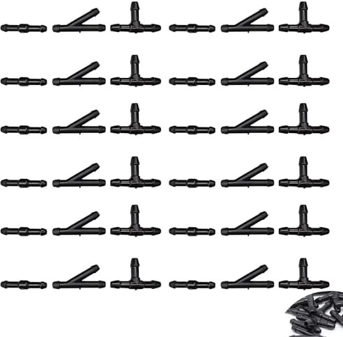 Mmgoqqt 36 StüCk Schlauchverbinder FüR Scheibenwaschanlage, Universa Wischwasserschlauch,Spritzwasserschlauch Adapter, Isolierschlauch, Unterdruckschlauch, Fur Auto(Schwarz)