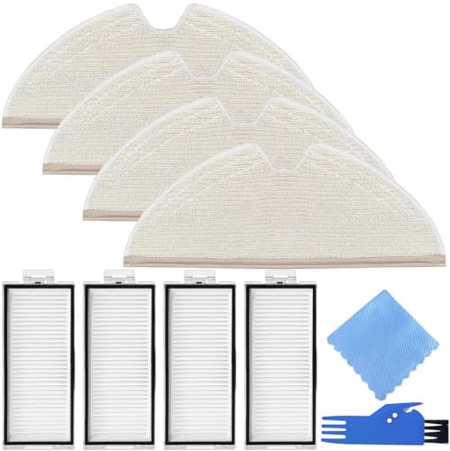 EATBALE 8 Pcs Accessory Kit for Roborock Q8 Max / Q8 Max+ / Q5 Pro / Q7 / Q7+ / Q7 Max / Q7 Max+ Robot Vacuum Cleaner 4 HEPA Filters 4 Mopping Pads Mop Cloth Spare Set Attachment Replacement Parts