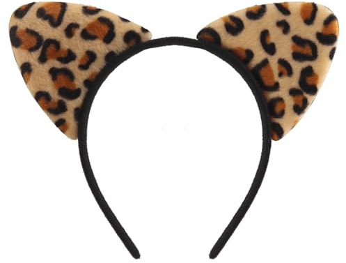 Paxrmuky Leopardenohren,Haarreif Leopard Dress Kostüm Accessoire,Fasching, Mottoparty Accessoire für Kostü