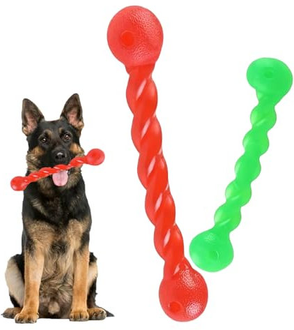WJXKAZYX 2 Stück Kauspielzeug Hund, Hundespielzeug Gummi, Kauspielzeug Hund unzerstörbar für Hunde,fürZähne reinigen und Zahnfleisch massieren,18cm+28cm