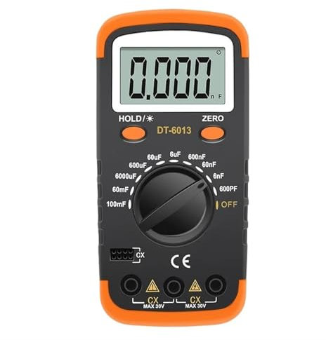QZCX Multimetro Capacimetro Digitale Professionale 6000 conteggi Misuratore di capacità del condensatore Tester LCR Condensatore 100000uF Multimetro ad Alta precisione Durata della Batteria Elevata