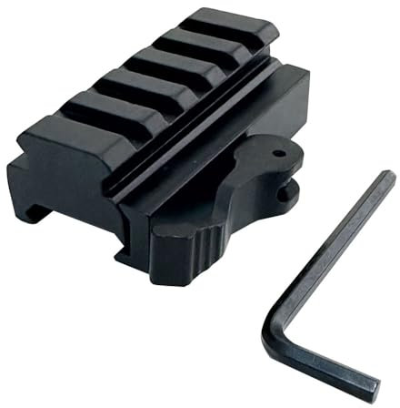Picatinny Riser Mount, Low Profile Rail Riser Mounts Adapter mit QD Hebelverschluss Schnellspanner & 5 Slots Picatinny Rails für Zielfernrohr Ringe Optik Visiere
