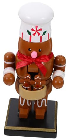 Cabilock Schiaccianoci in Legno Di Pan Speziato Ornamento Natalizio Lo Schiaccianoci Da Chef Decorazione Da Tavolo Per Natale Personaggio in Legno