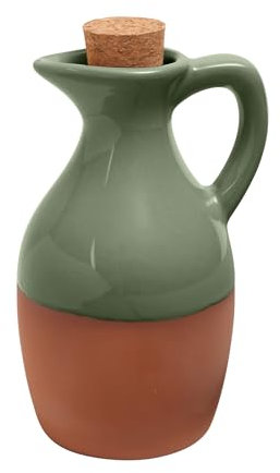 Dexam Sintra Glazed Terracotta Oil Drizzler - Olive Green